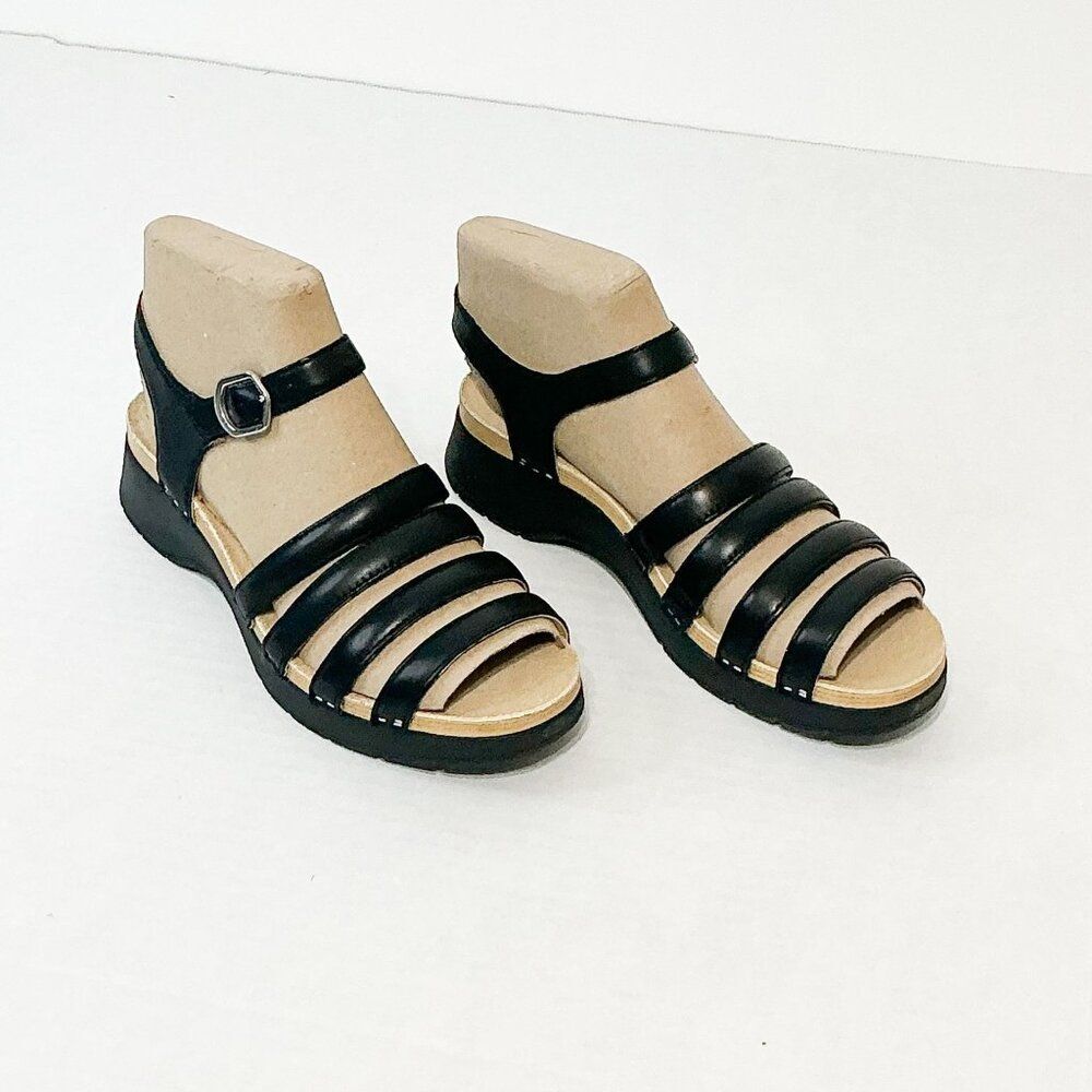 DANSKO NWB Sz 38 Black Nappa Leather Roxie Comfort Sandals - Picture 6 of 13